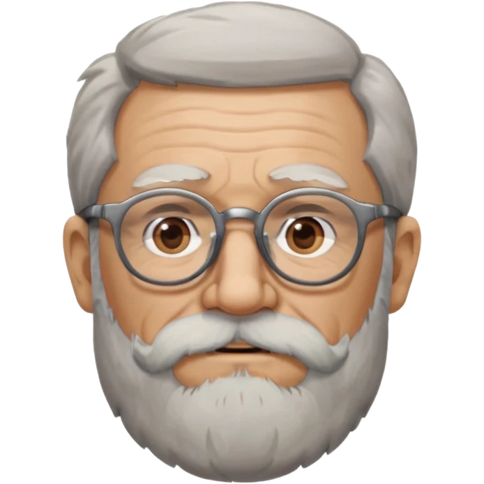 old man with big, scruffy beard wearing glasses emoji