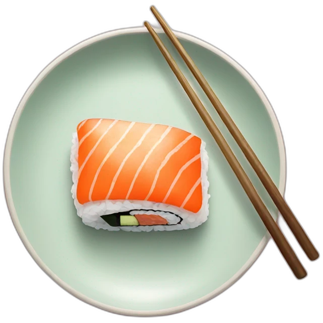 plate of sushi on a ar emoji