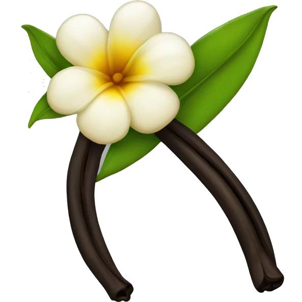 natural vanilla beans with flower emoji