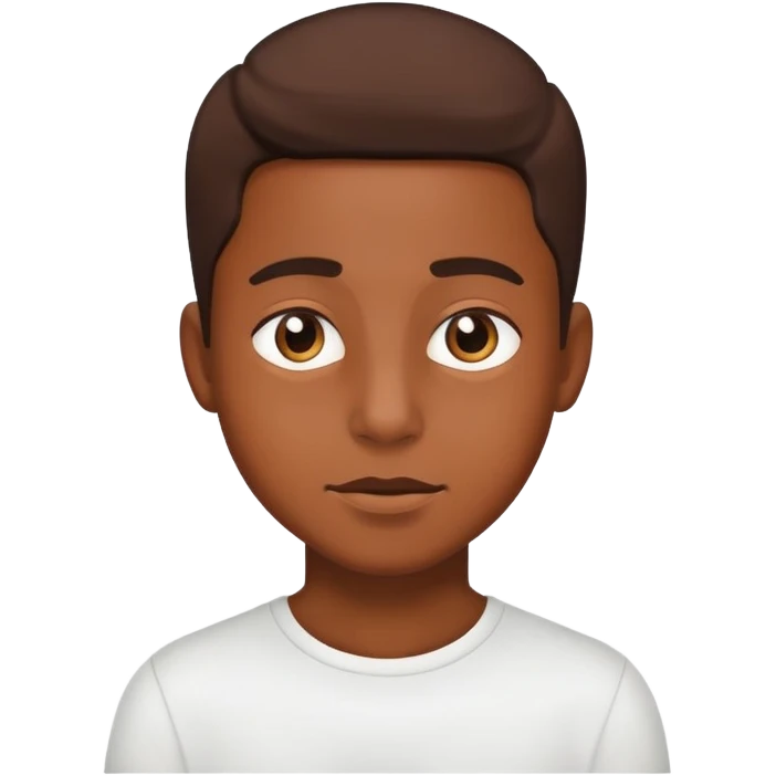 Brown skin boy with freeforms emoji