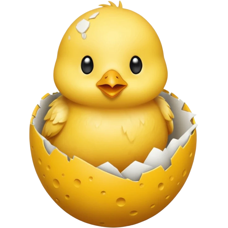 cartoon chick sitting inside a eggshell emoji