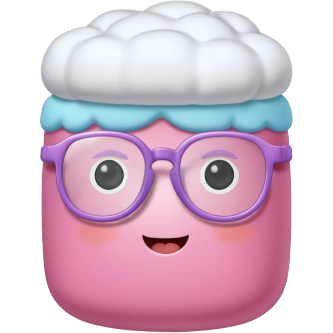 colored marshmallow with glassess emoji
