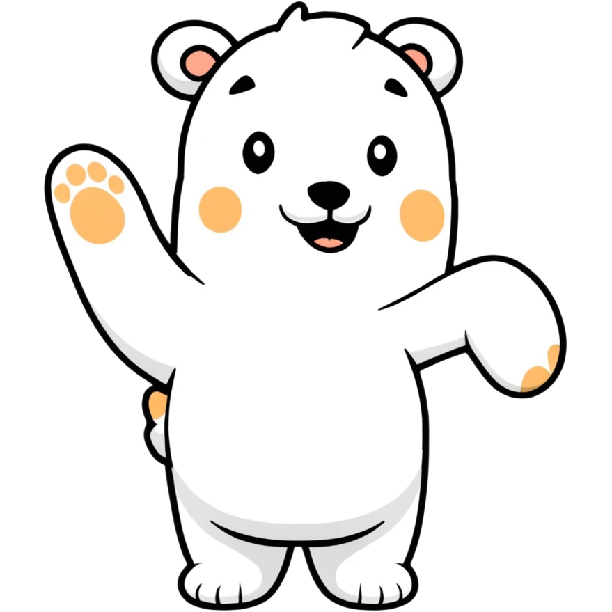 bear waving hello emoji