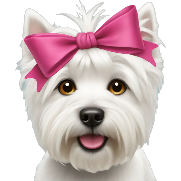 West Highland White Terrier with bow in her hair emoji