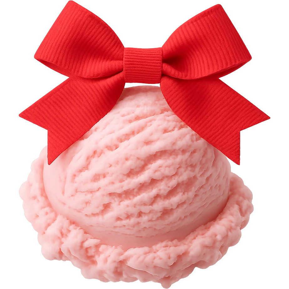 Bow ice cream, remove background emoji