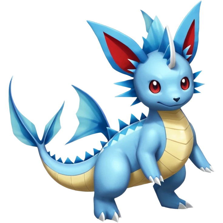 Manectric-Vaporeon-Salamence-Electrike-Furfrou-koi-Fakemon-fusion, full body emoji