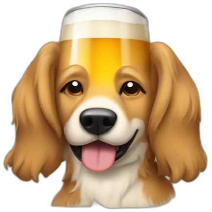 Un chien qui noie une bière  emoji