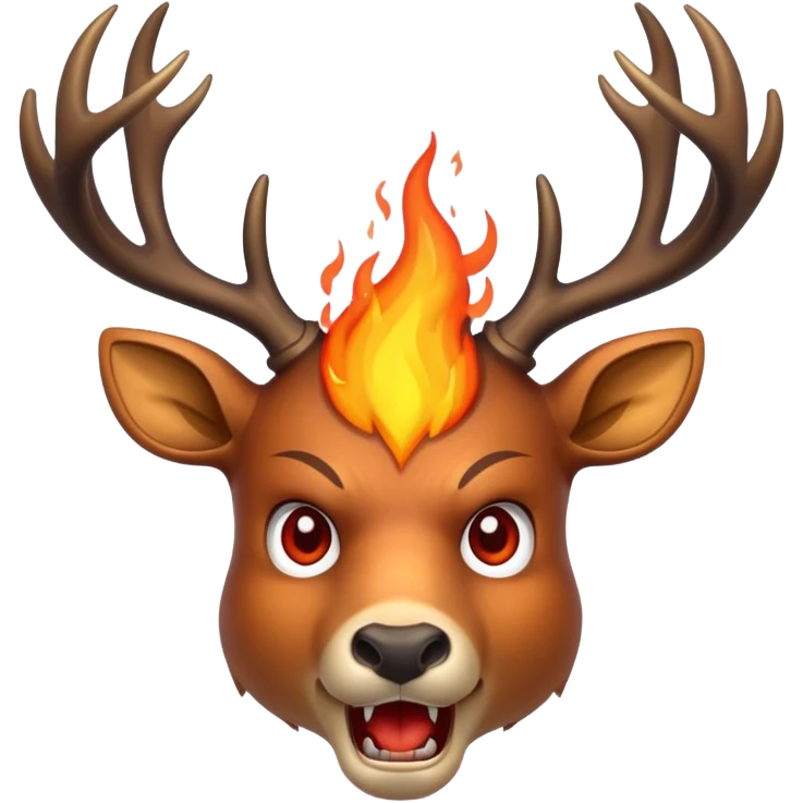 deer angry in fire bigger five emoji