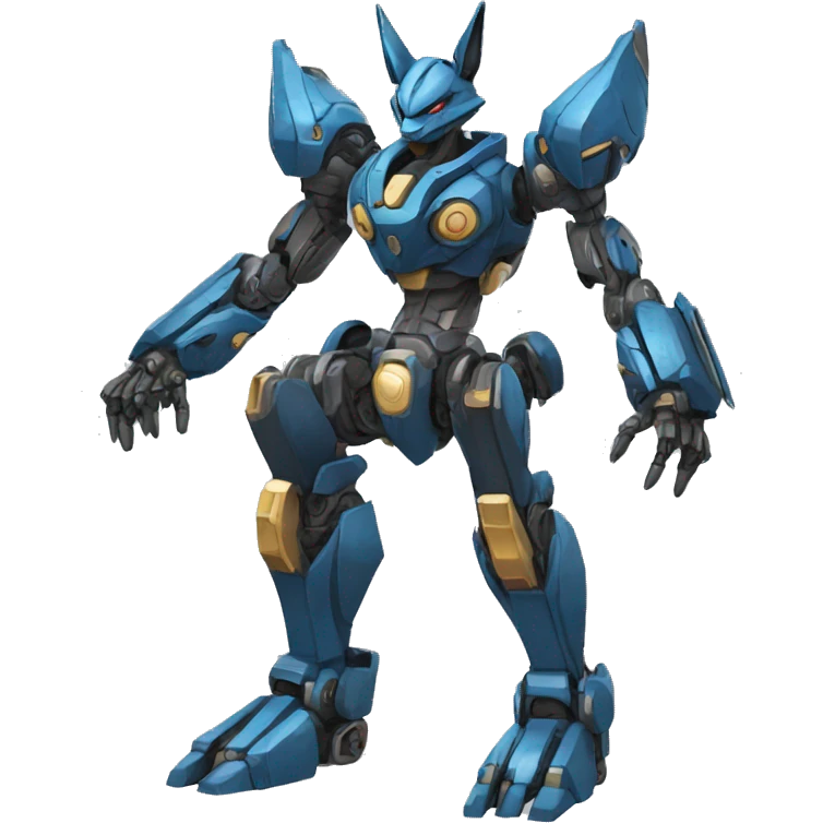 Futuristic mechanical lucario-mecha full body emoji