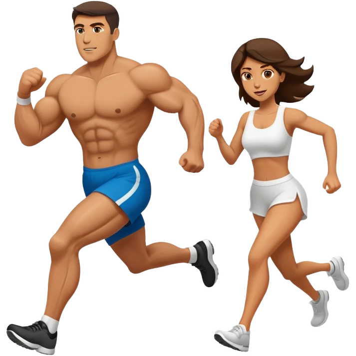 a muscular man running from his wife emoji