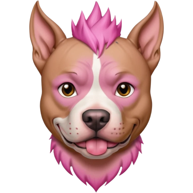 very tattoed face pitbull dog with pink spiky hair emoji