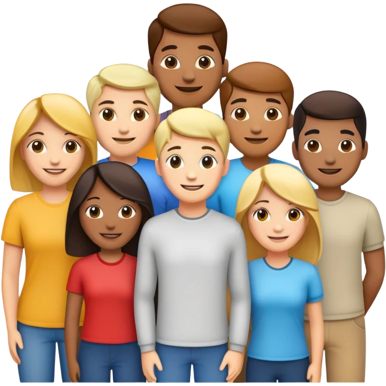 Group of diverse people standing together in unity emoji