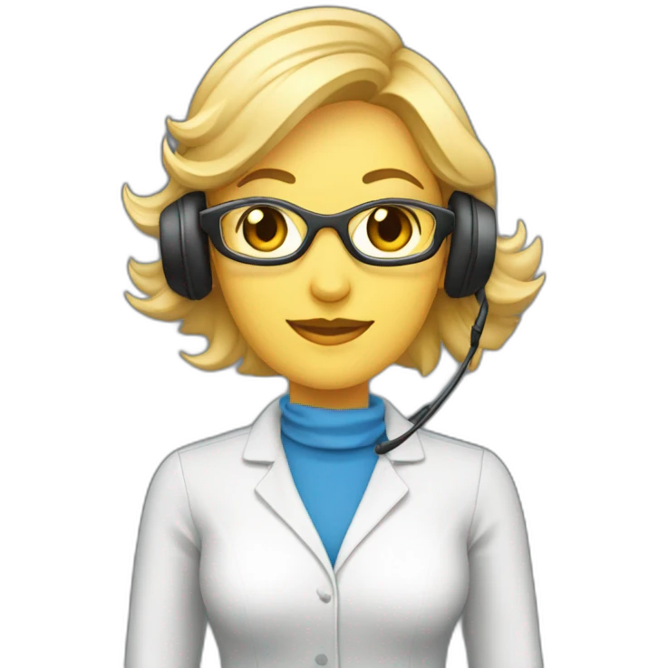 woman-scrum-master-wearing-headset-plat-behind-her emoji
