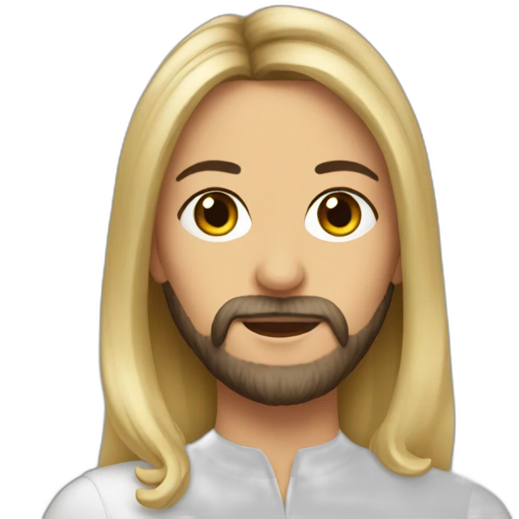Emanuelle macron with a beard emoji
