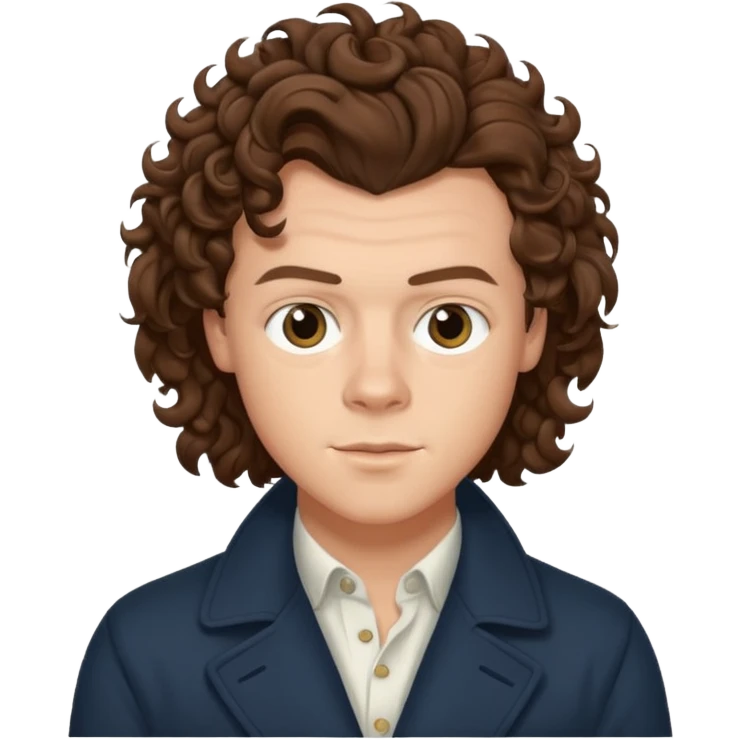 Harry Styles with curly hair emoji