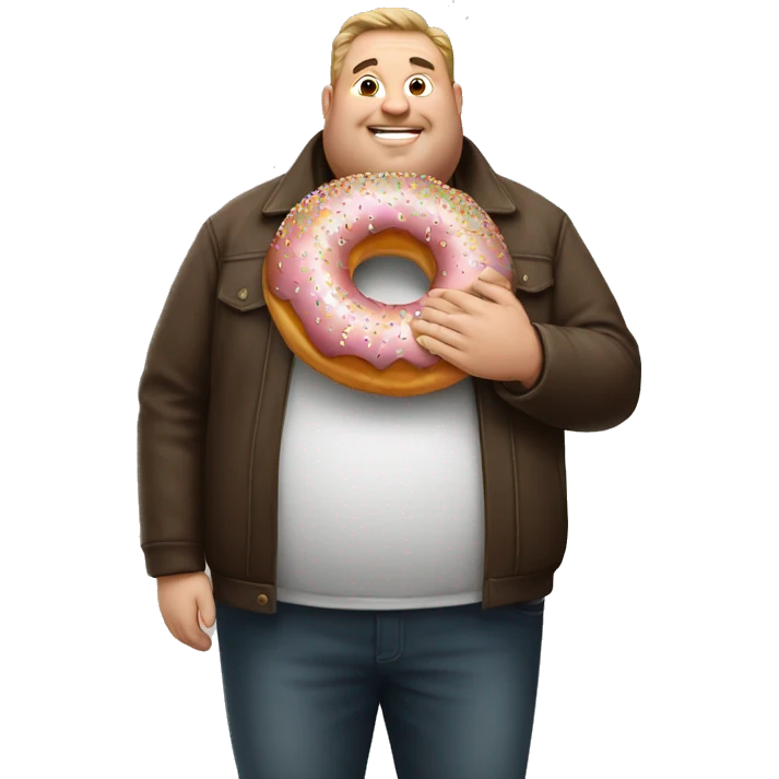 Fat man with donut emoji