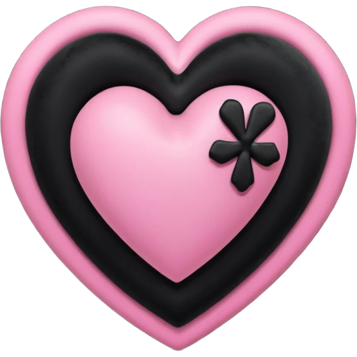 realistic 3d soft cute blackpink goth heart emoji