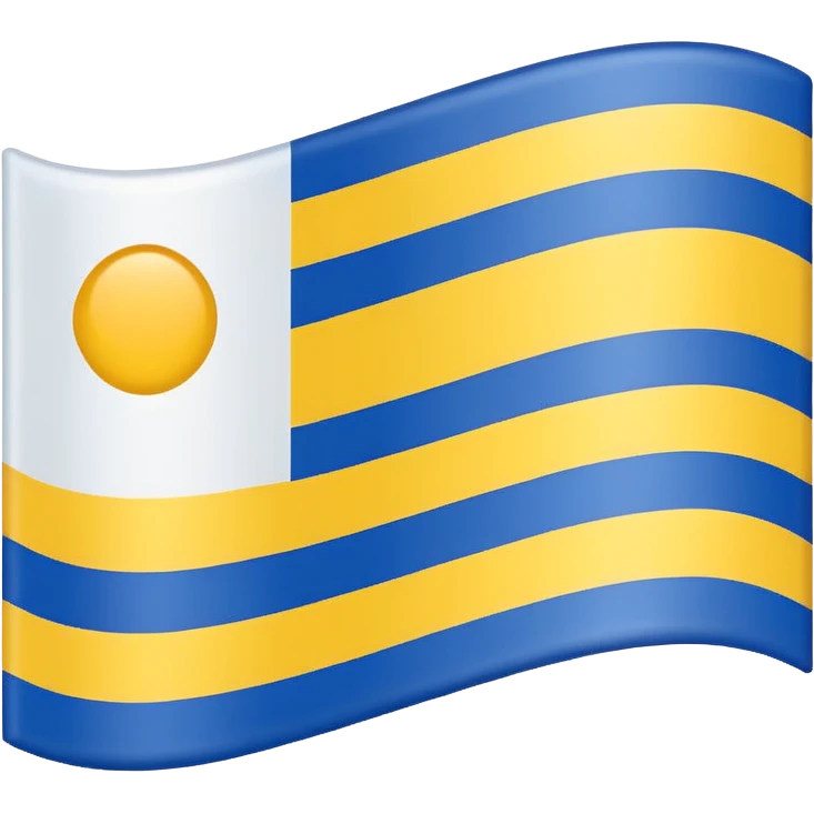 A flag with Blue on top than in the middle White and on the bottom yellow emoji