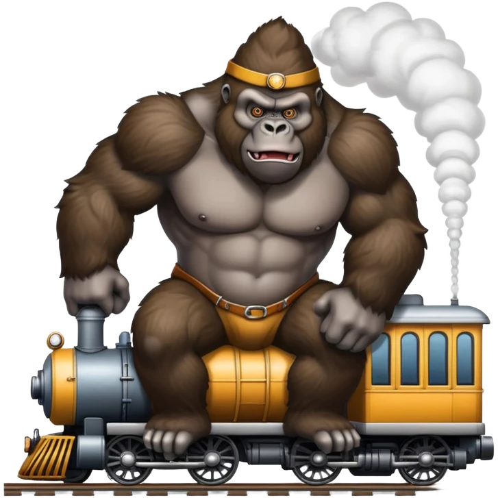 Big Brain Gorrila Train emoji