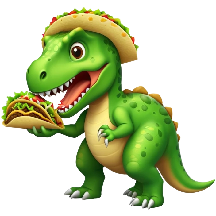 Un dinosaurio comiendo tacos  emoji