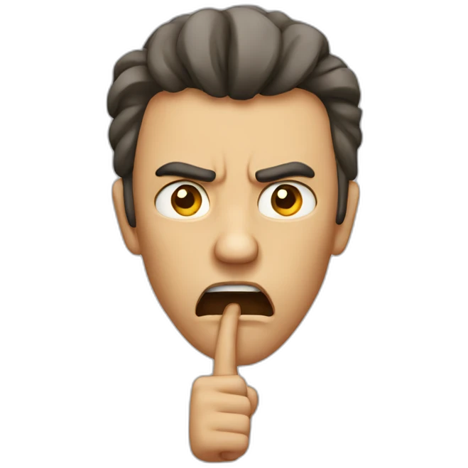 Angry guy telling you to be quiet emoji