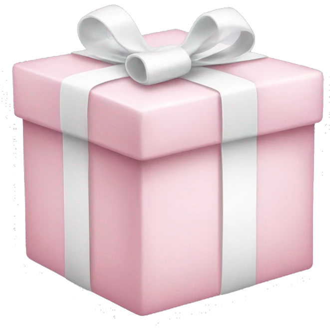 Light pink and white present emoji