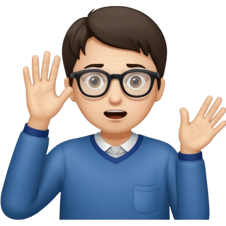 shocked face with glasses and a hang pulling them down emoji