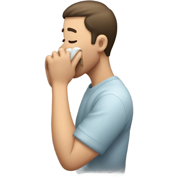 Sneezing in arm emoji
