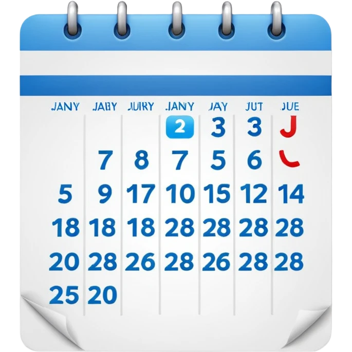 An emoji of a Calander page showing only January 30, no other dates emoji