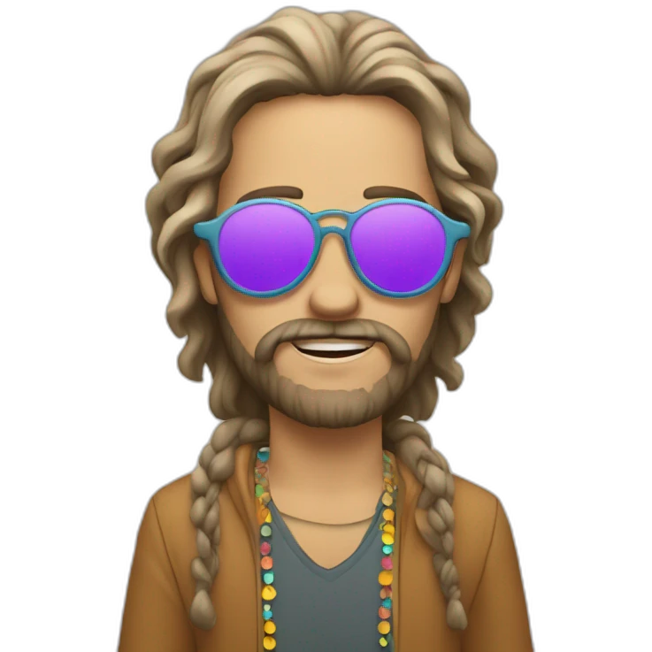 Hippie con celular emoji
