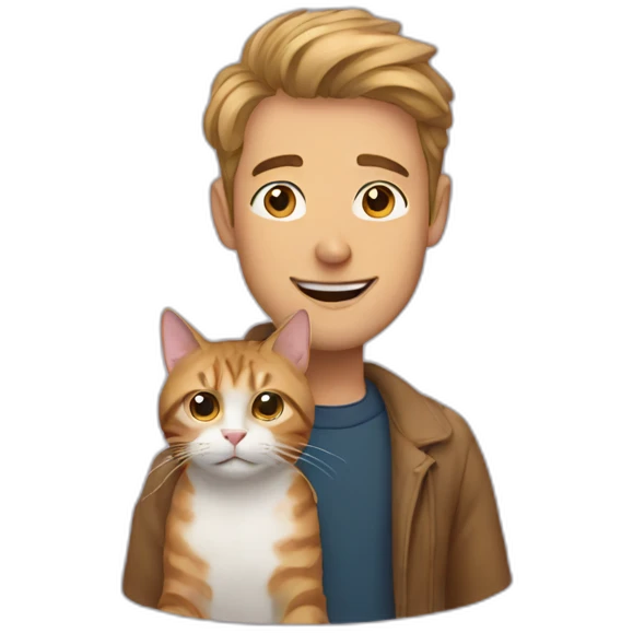 man with cat emoji