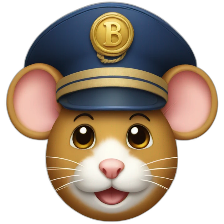 Mouse with captains hat emoji