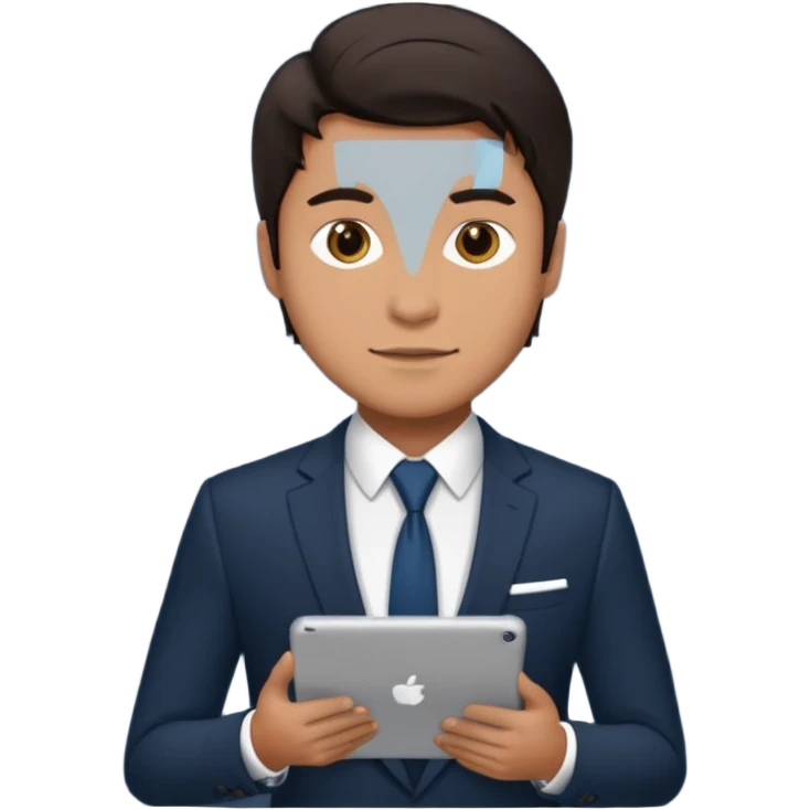 man in suit holding an iPad emoji
