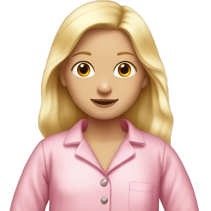A blond girl with a silky pink pyjamas emoji