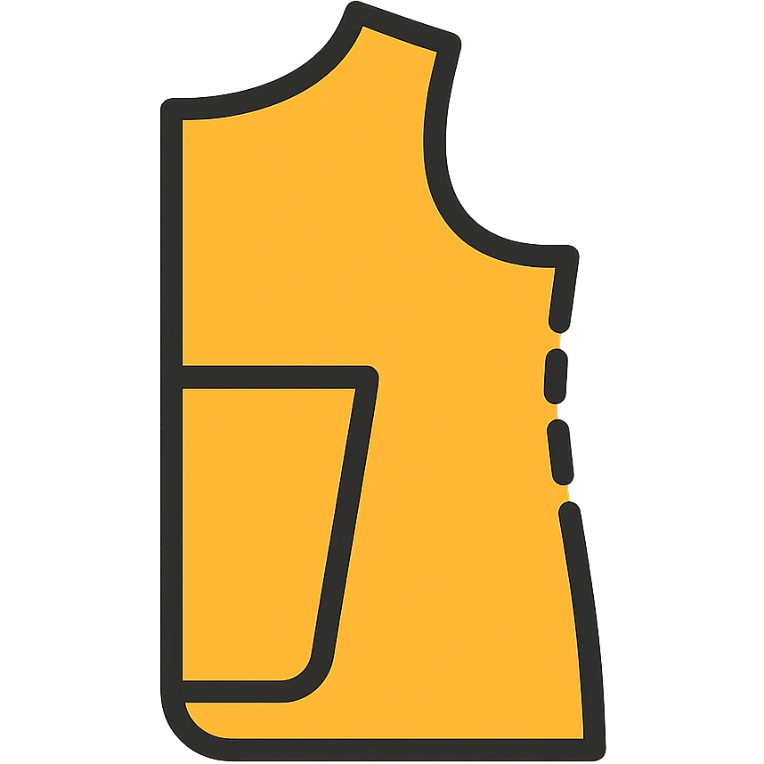 Flat design icon for 'Ready Patterns' showing a pattern piece or folded pattern, suitable for a business presentation emoji