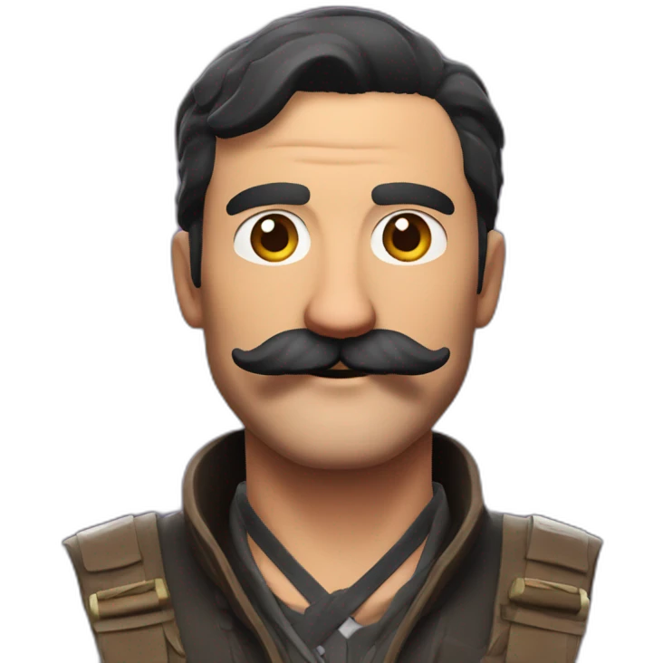 turkish man with mustache as a fortnite skin emoji