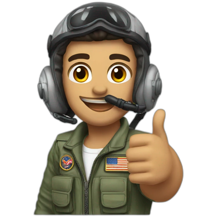 fighter pilot in maverick style giving thumbs up emoji