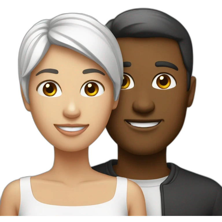 Couple blanc et noire emoji