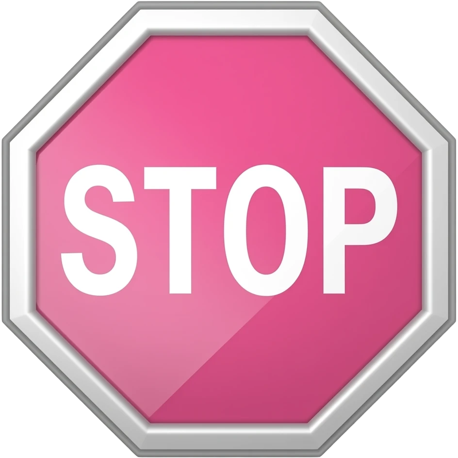 pink stop sign emoji