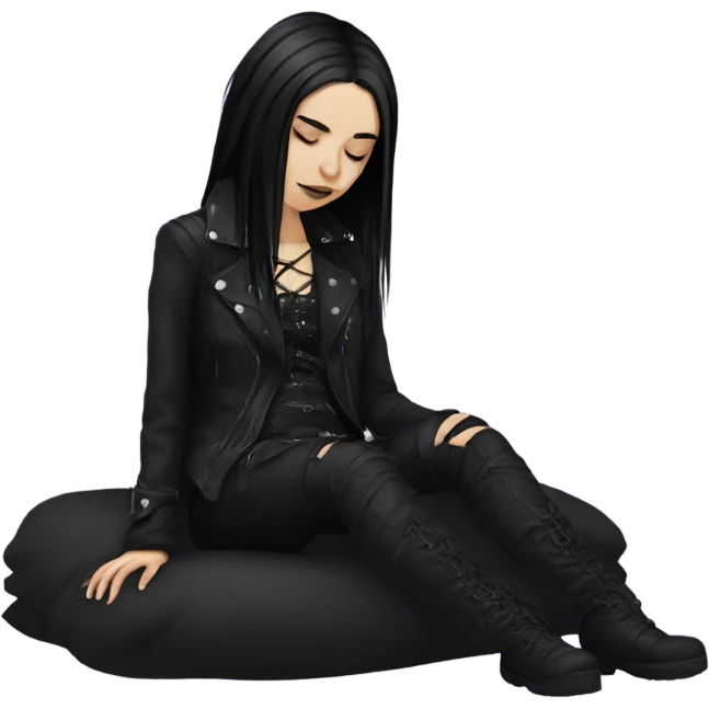 Goth girl sleeping emoji