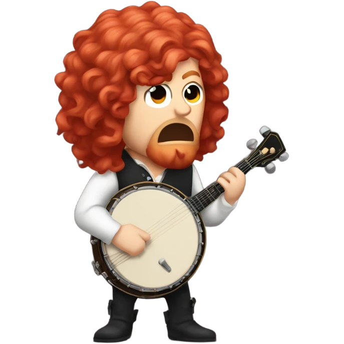 Vivaldi Red haired chibi wig standing angry banjo emoji
