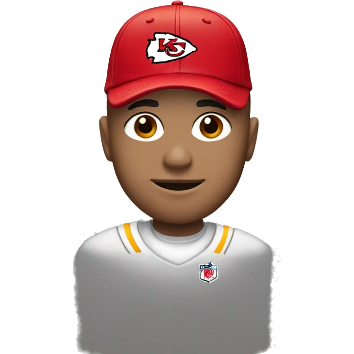 Kansas City chiefs fan with cap emoji