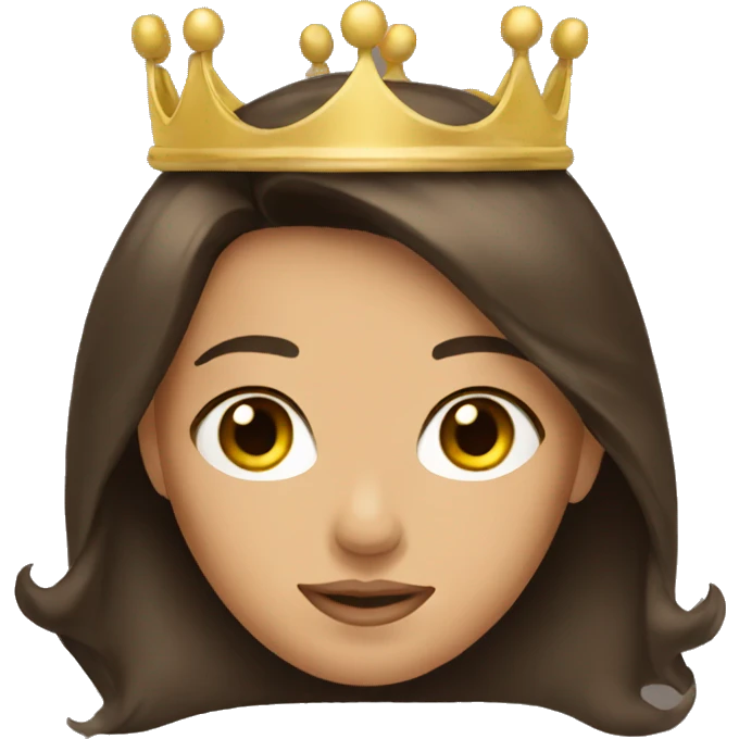 brunette face and crown  emoji