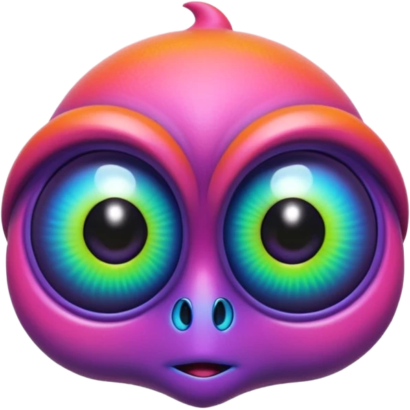 An exotic neon colorful unique bizarre eccentric Fakémon-creature emoji