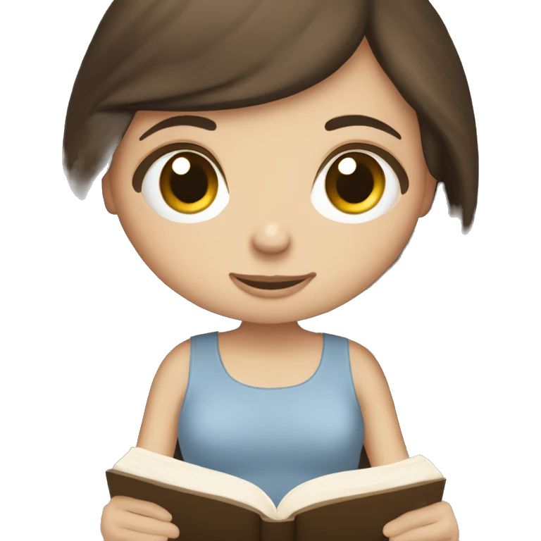 Brunette white girl reading bible emoji
