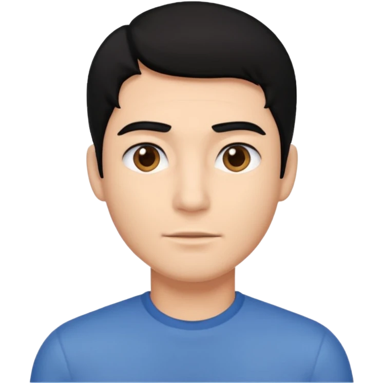 A man's black hair semi smart emoji