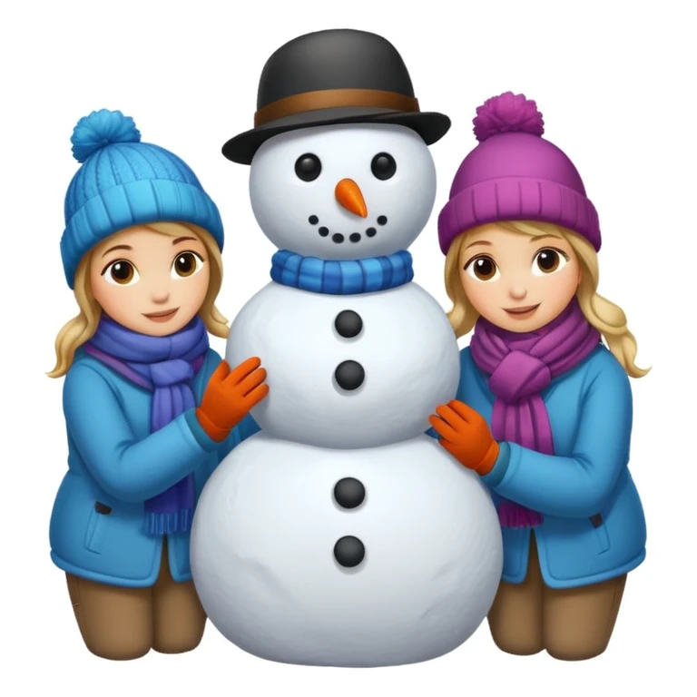 people making a snowman emoji
