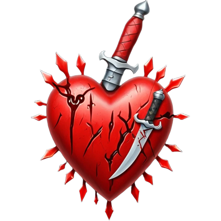 The real heart stabbed with a dagger emoji