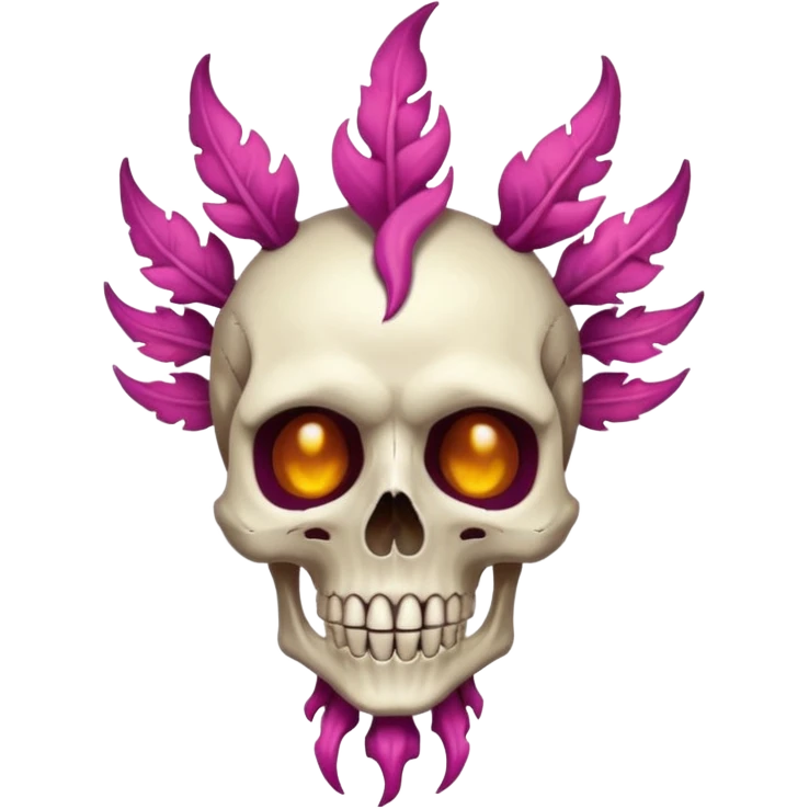 Magenta Skinny skull-faced skeletal Skeleton-Flareon-fairy emoji