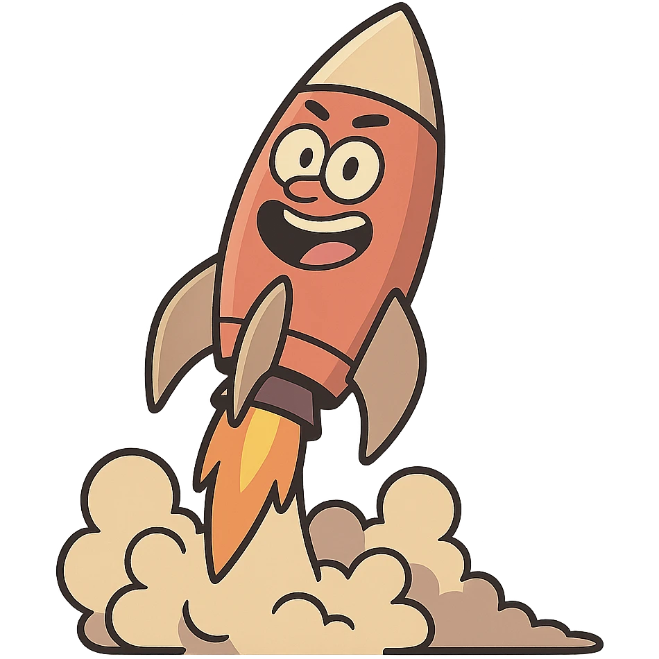 rocket ship blasting off emoji
